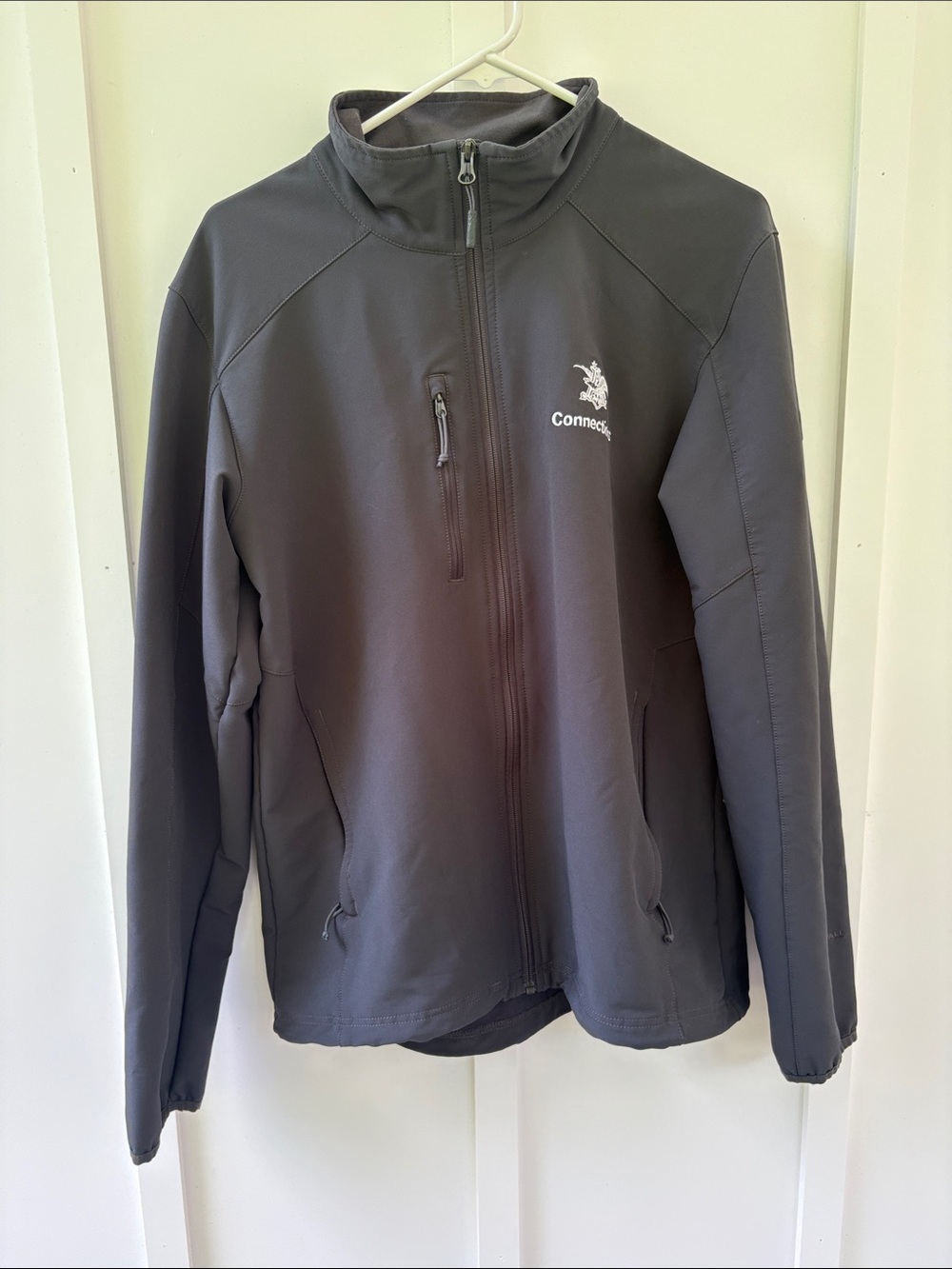 Connecticut Gray Zip-Up Softshell Jacket
